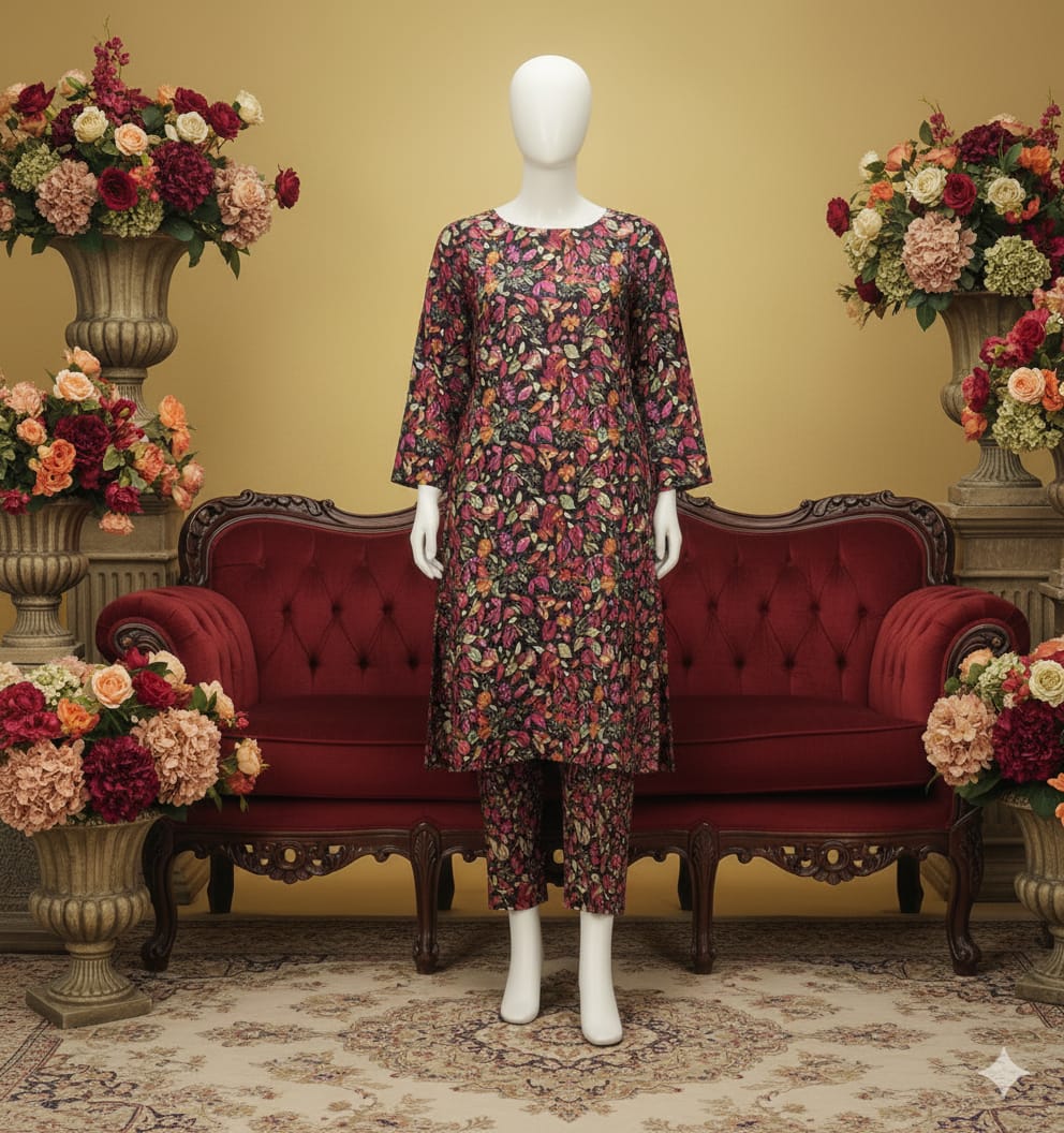 Digital Printed Khaddar 2 Piece Suit D2