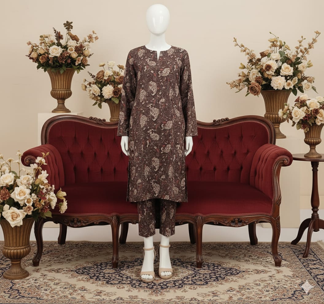 Digital Printed Khaddar 2 Piece Suit D3