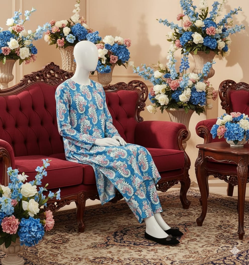 Digital Printed Khaddar 2 Piece Suit D4