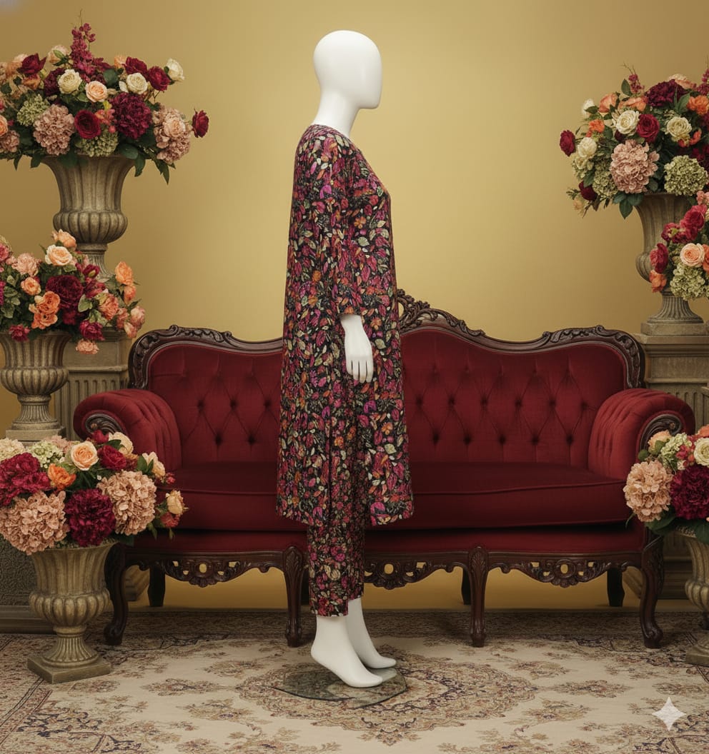 Digital Printed Khaddar 2 Piece Suit D2