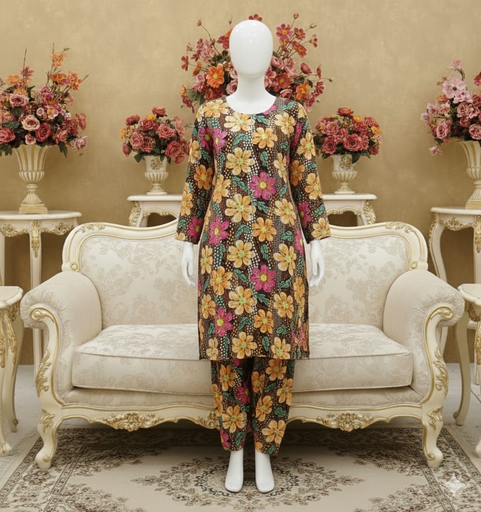 Digital Printed Khaddar 2 Piece Suit D5