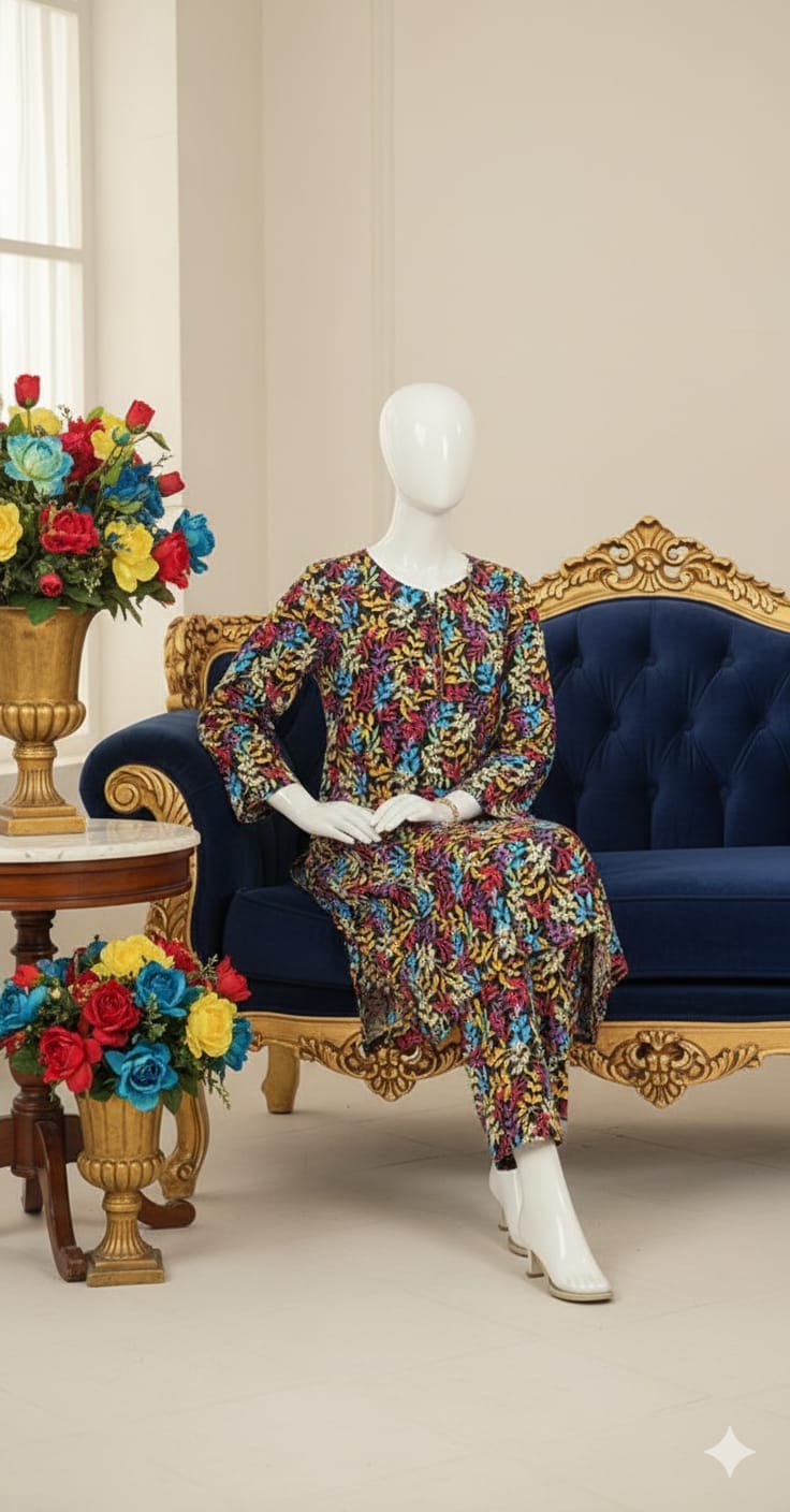 Digital Printed Khaddar 2 Piece Suit D1