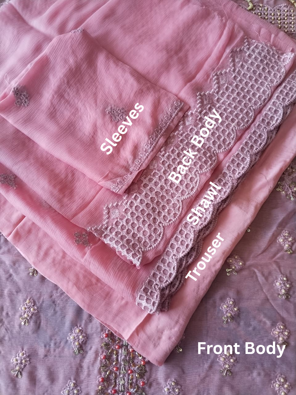 Chiffon 3pc with Handwork